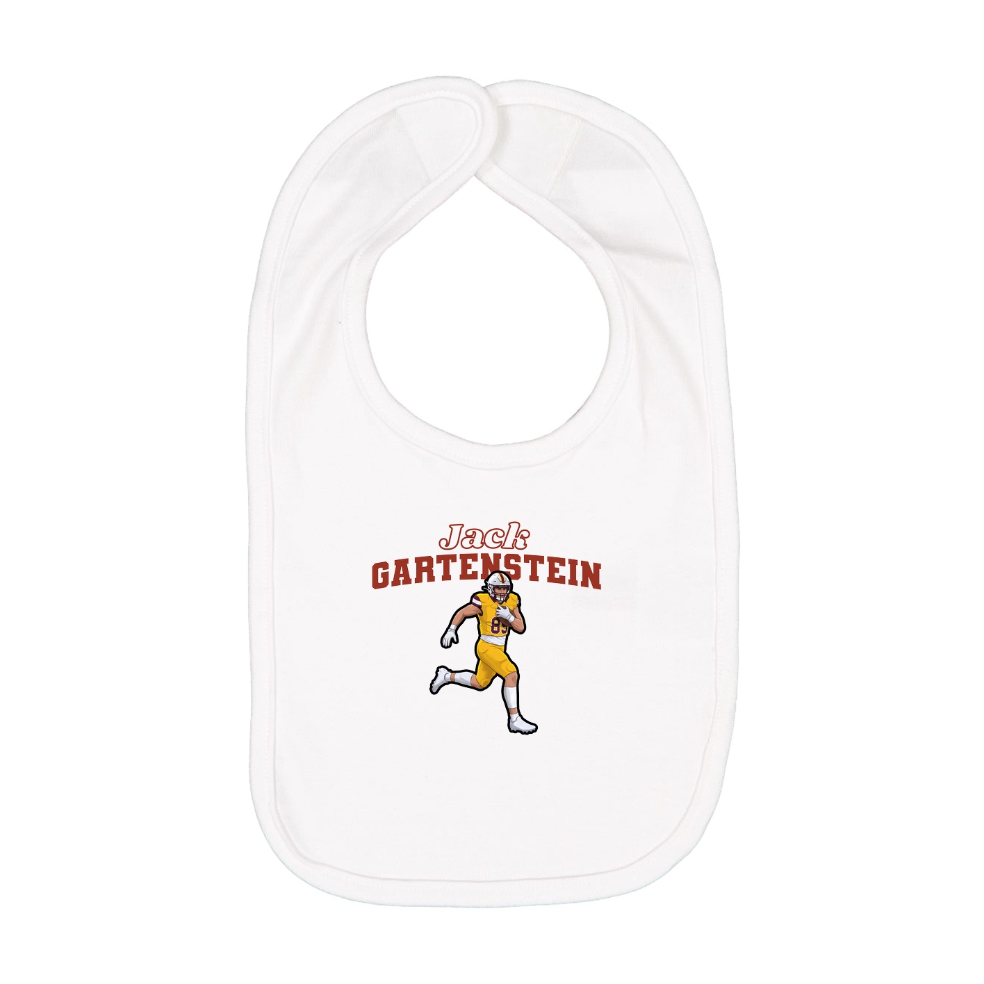 Infant Bib — Name Arch in White