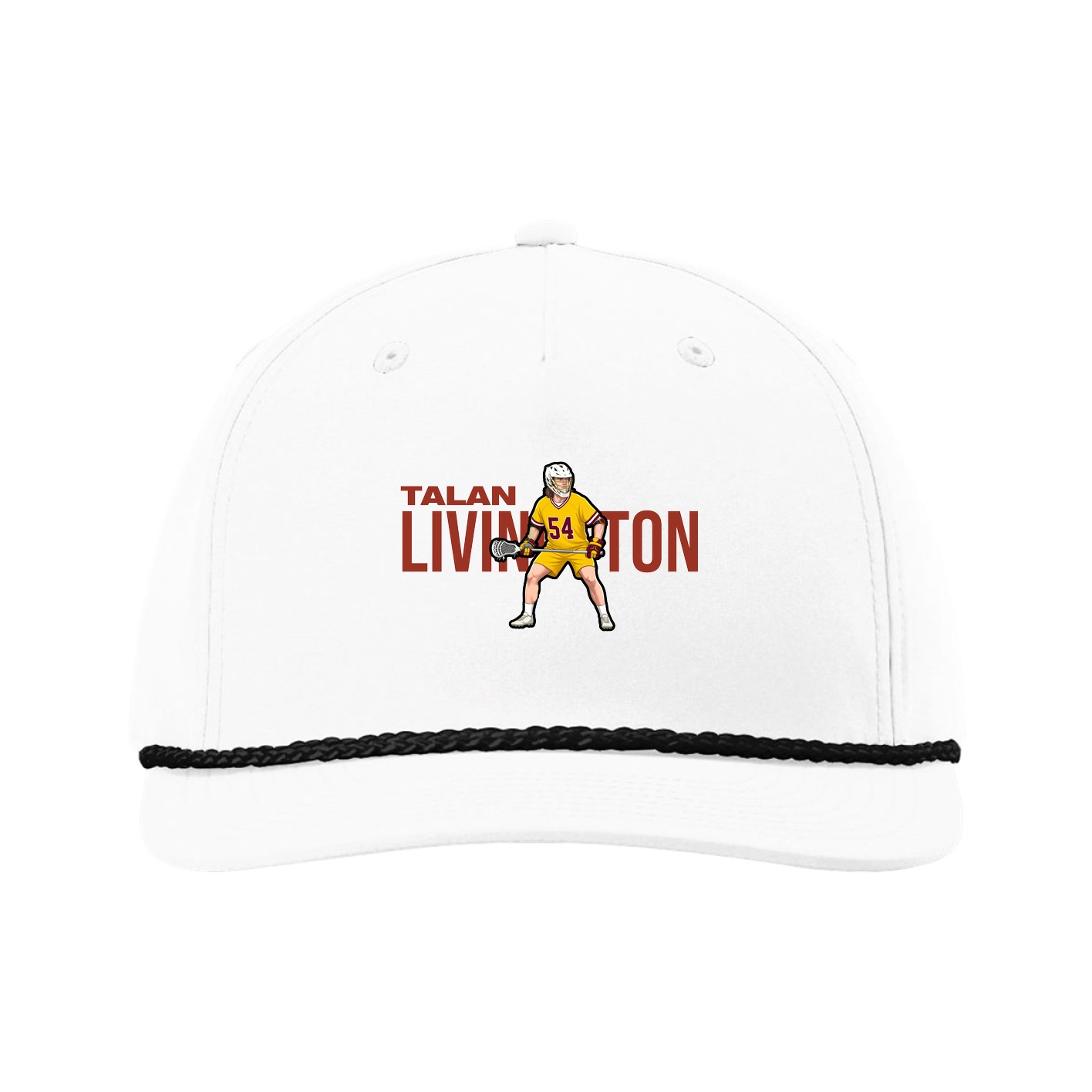 Five-Panel Classic Rope Cap — Player Name in White