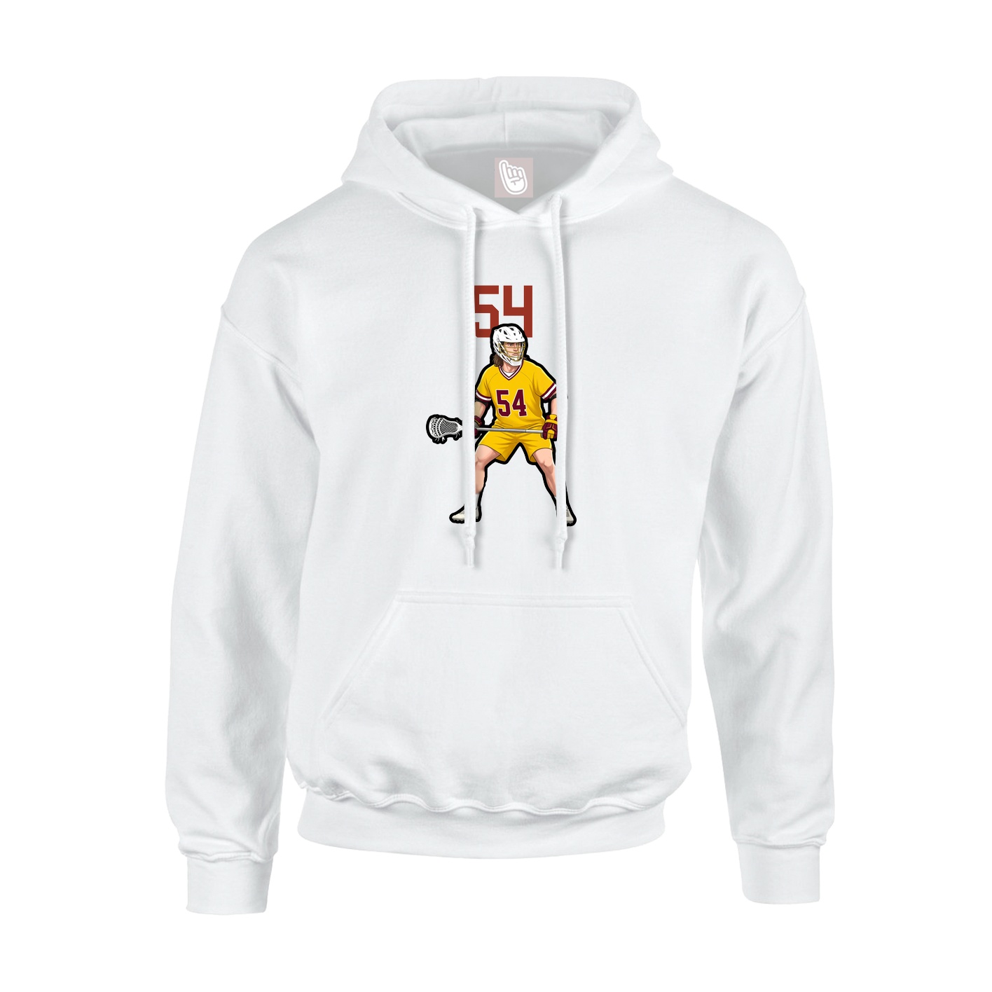 Youth Hoodie — Number Top in White