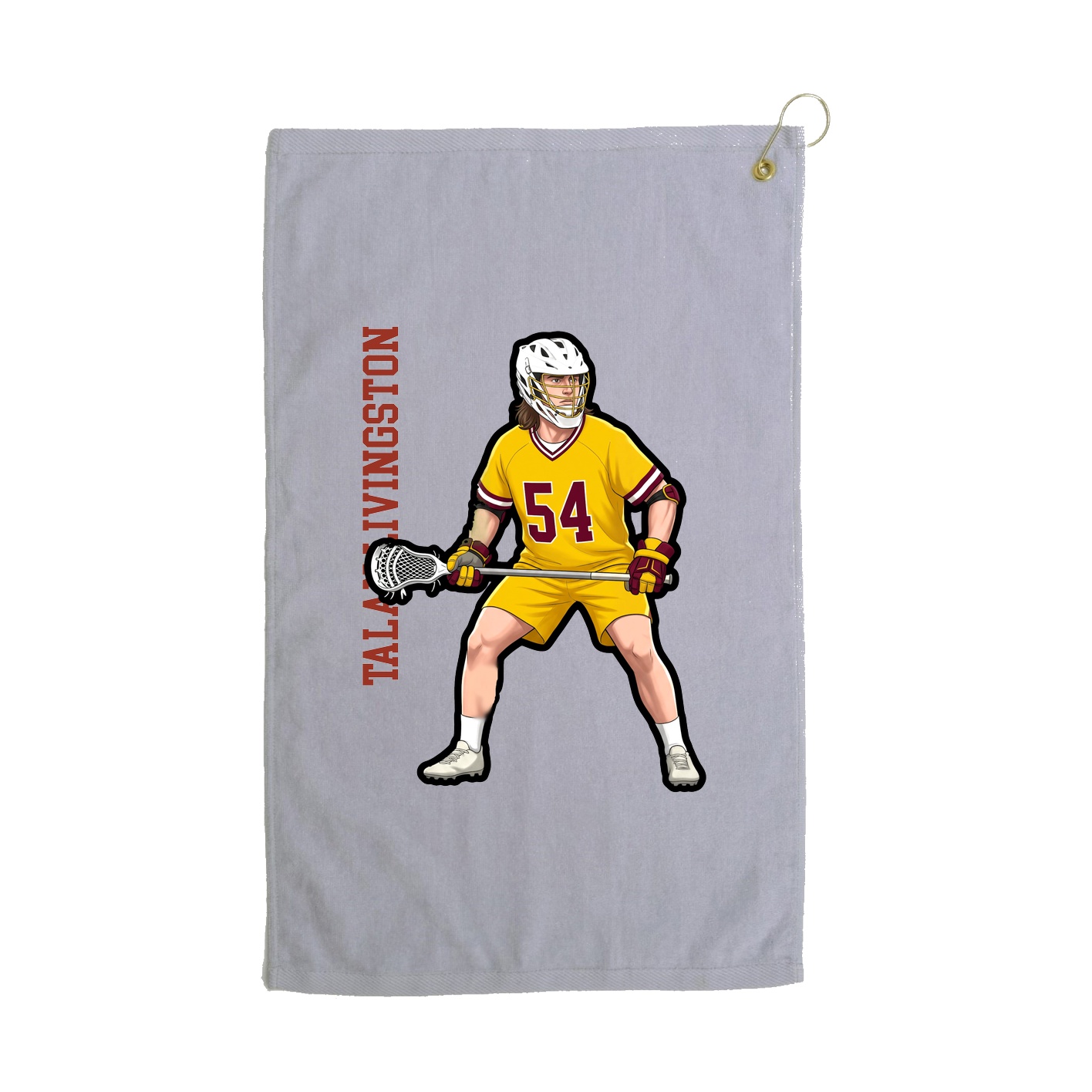Golf Towel — Name Vertical in Grey