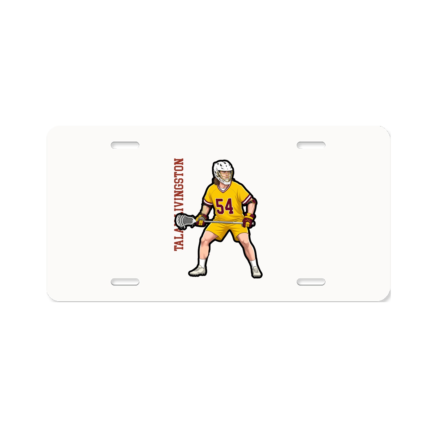 License Plate — Name Vertical in Classic