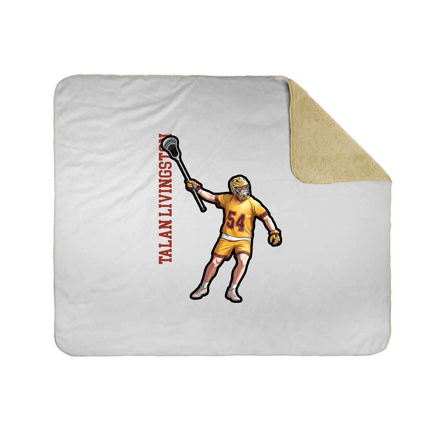 Throw Blanket — Name Vertical in White