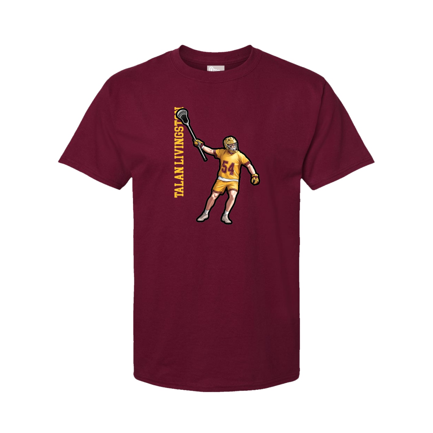 Youth Tee — Name Vertical in Cardinal