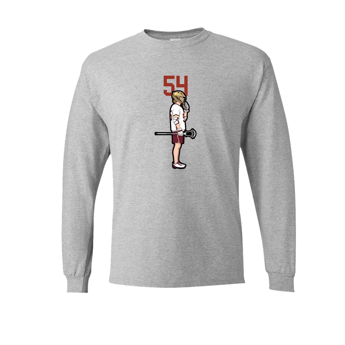 Long Sleeve Tee — Number Top in Grey