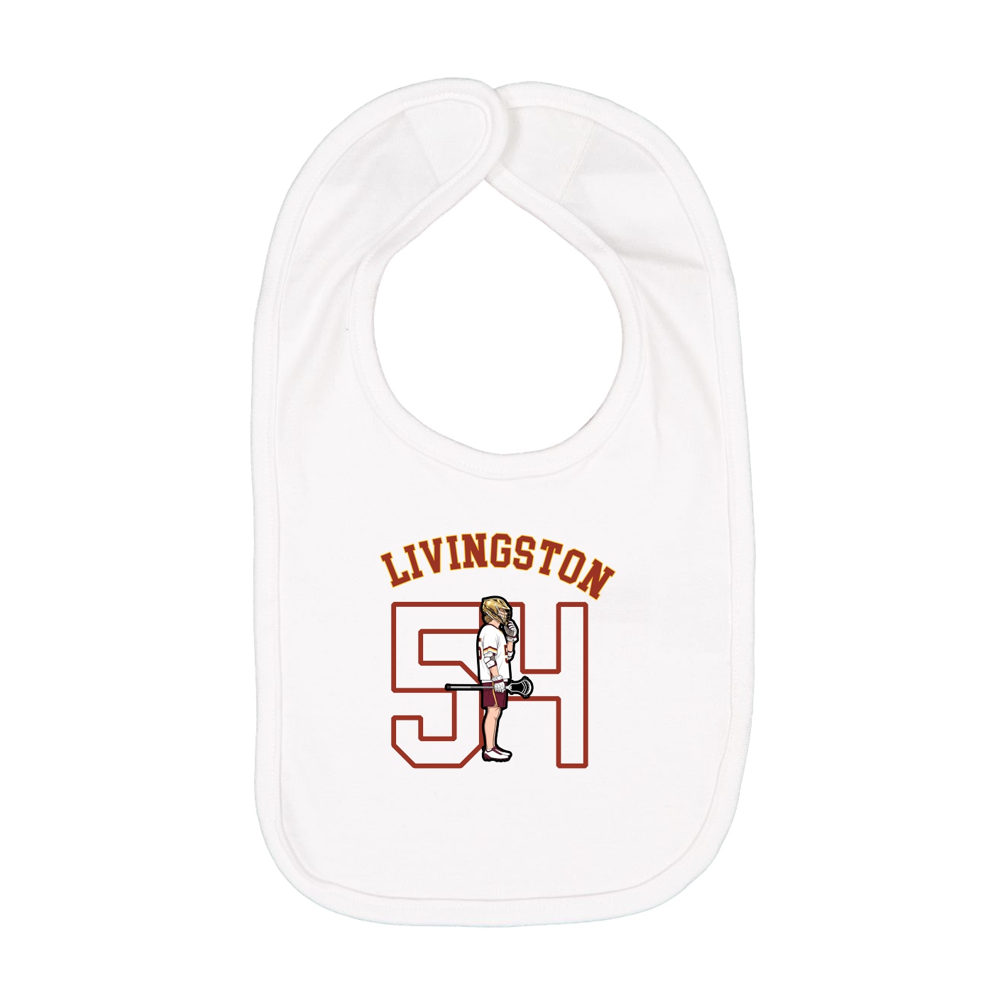 Infant Bib — Shirsey Arch in White