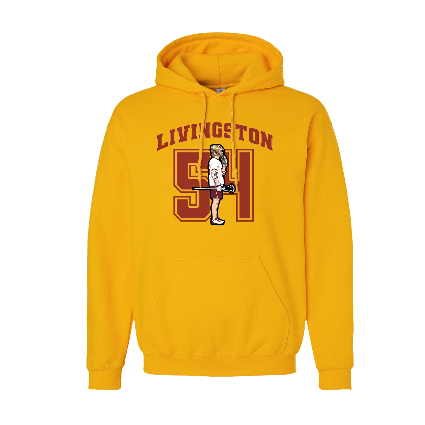 Youth Hoodie — Number in Gold