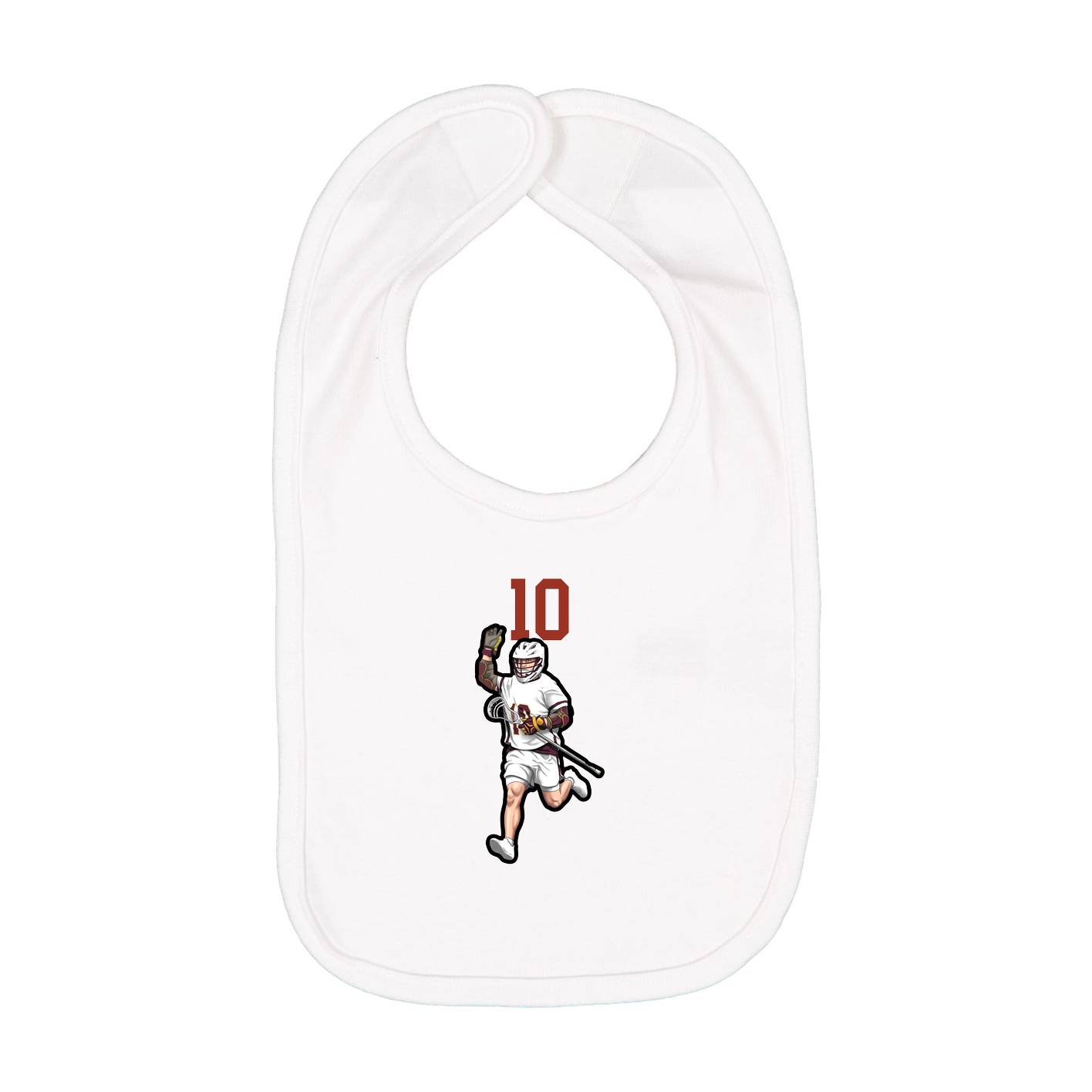 Infant Bib — Number Top in White