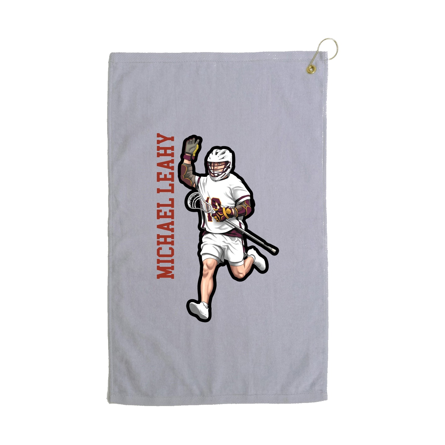 Golf Towel — Name Vertical in Grey