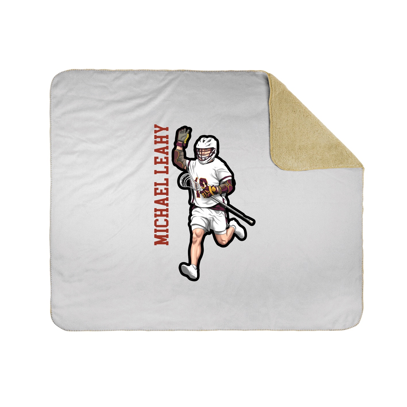 Throw Blanket — Name Vertical in White