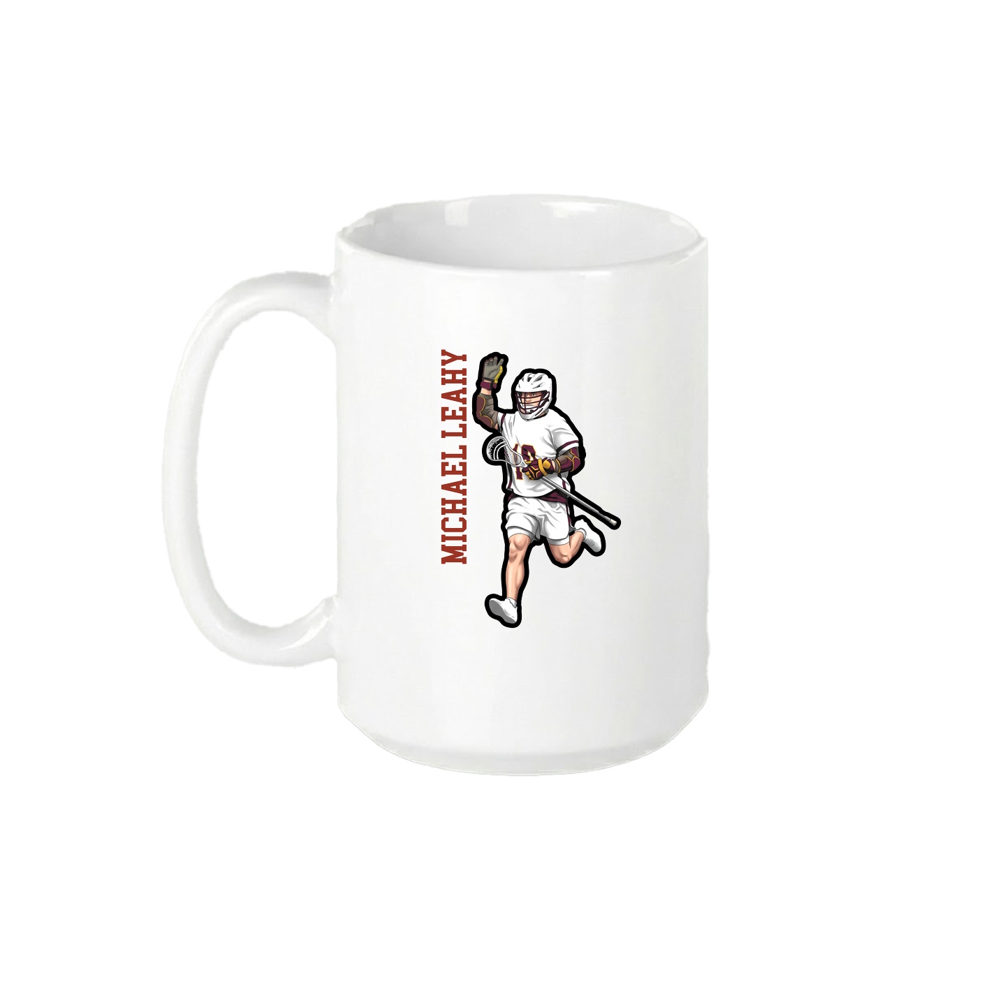 15oz Coffee Mug — Name Vertical in White