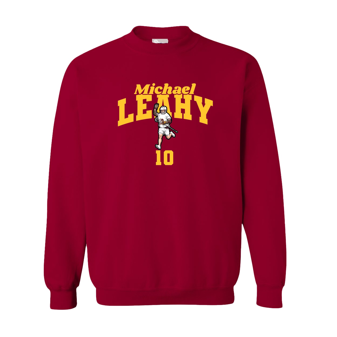 Fleece Crew — Signature Arch in Cardinal
