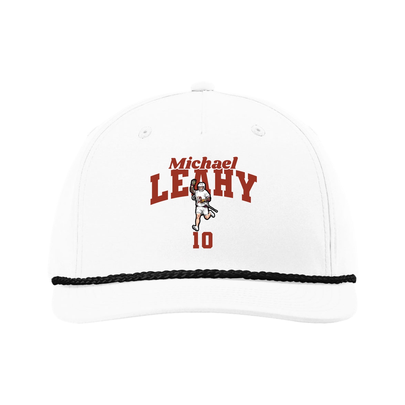 Five-Panel Classic Rope Cap — Signature Arch in White