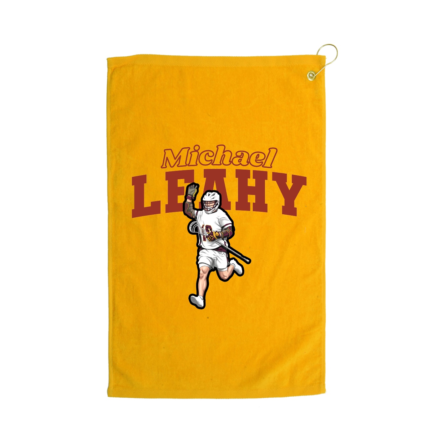 Golf Towel — Name Arch in Gold