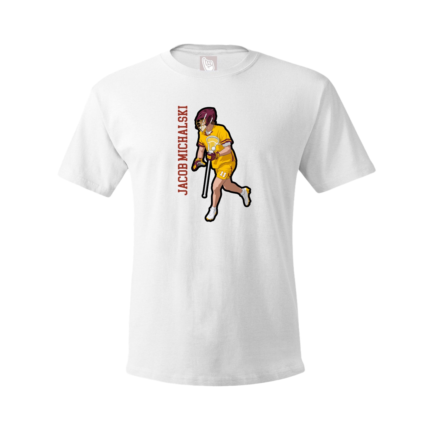 Youth Tee — Name Vertical in White