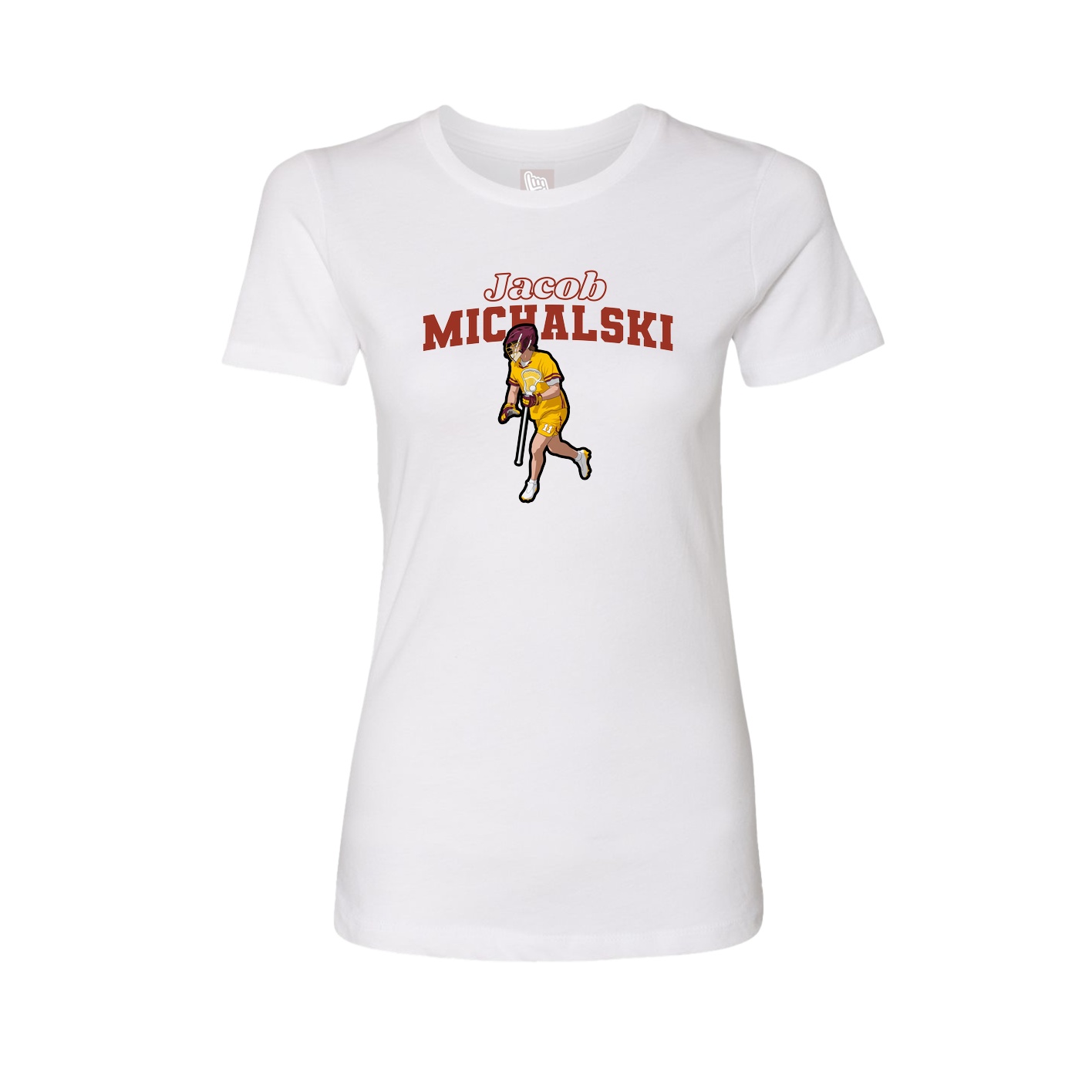 Fitted Women's Tee — Name Arch in White