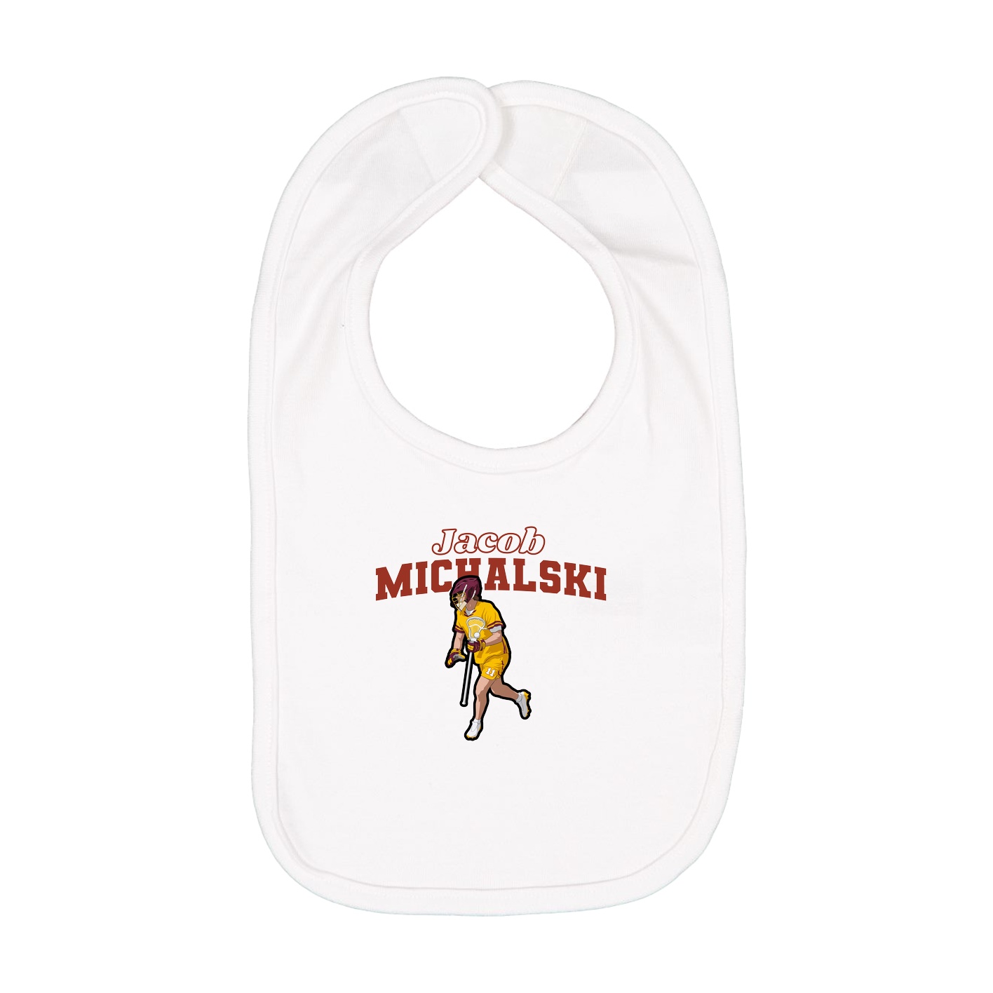 Infant Bib — Name Arch in White
