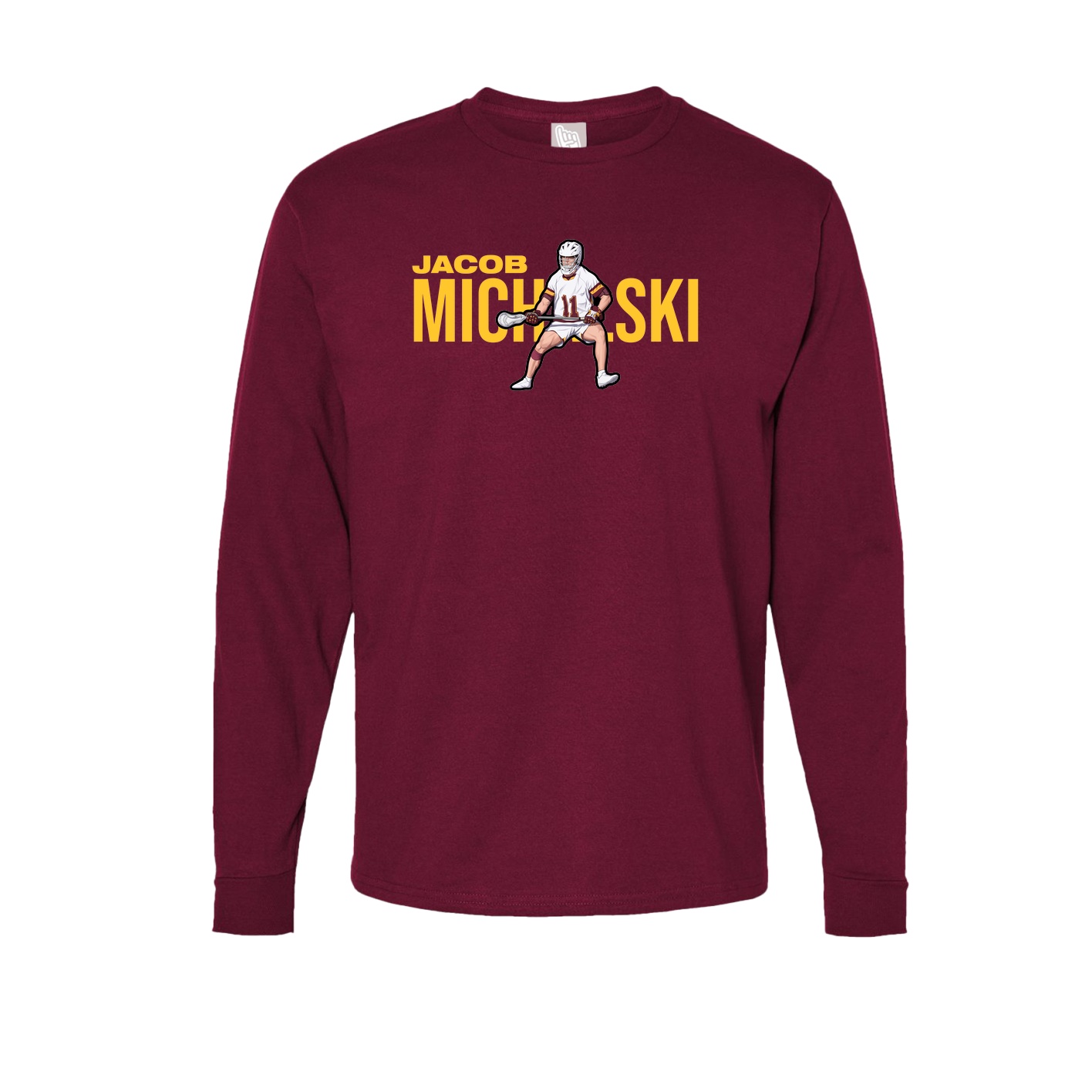 Long Sleeve Tee — Player Name in Cardinal
