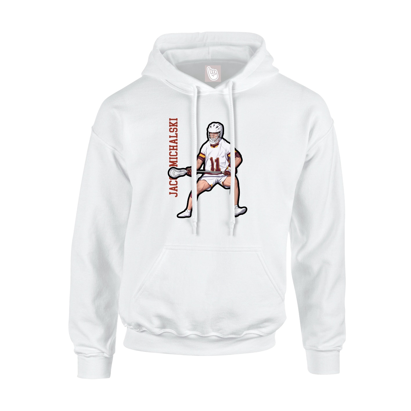 Youth Hoodie — Name Vertical in White