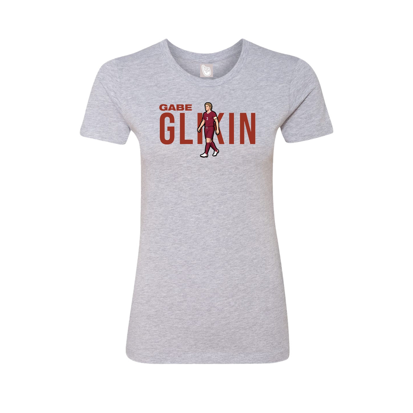 Fitted Women's Tee — Player Name in Grey