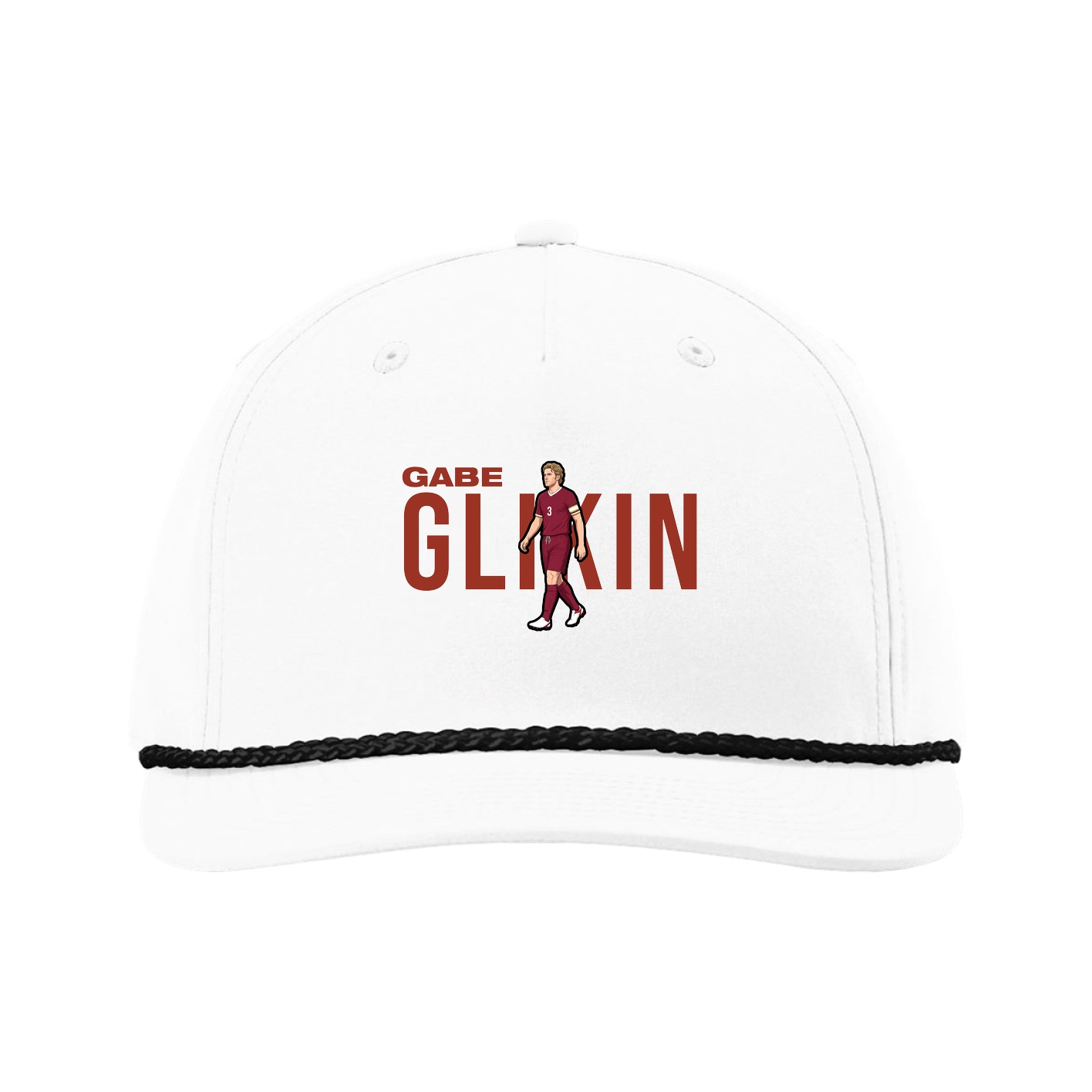 Five-Panel Classic Rope Cap — Player Name in White