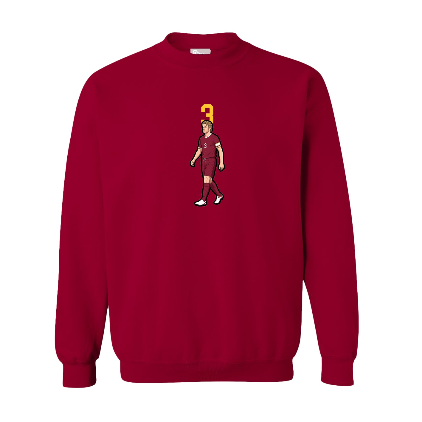 Fleece Crew — Number Top in Cardinal