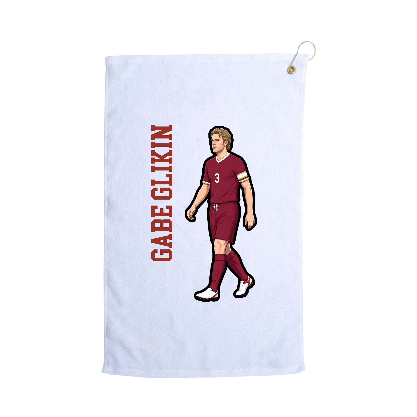 Golf Towel — Name Vertical in White