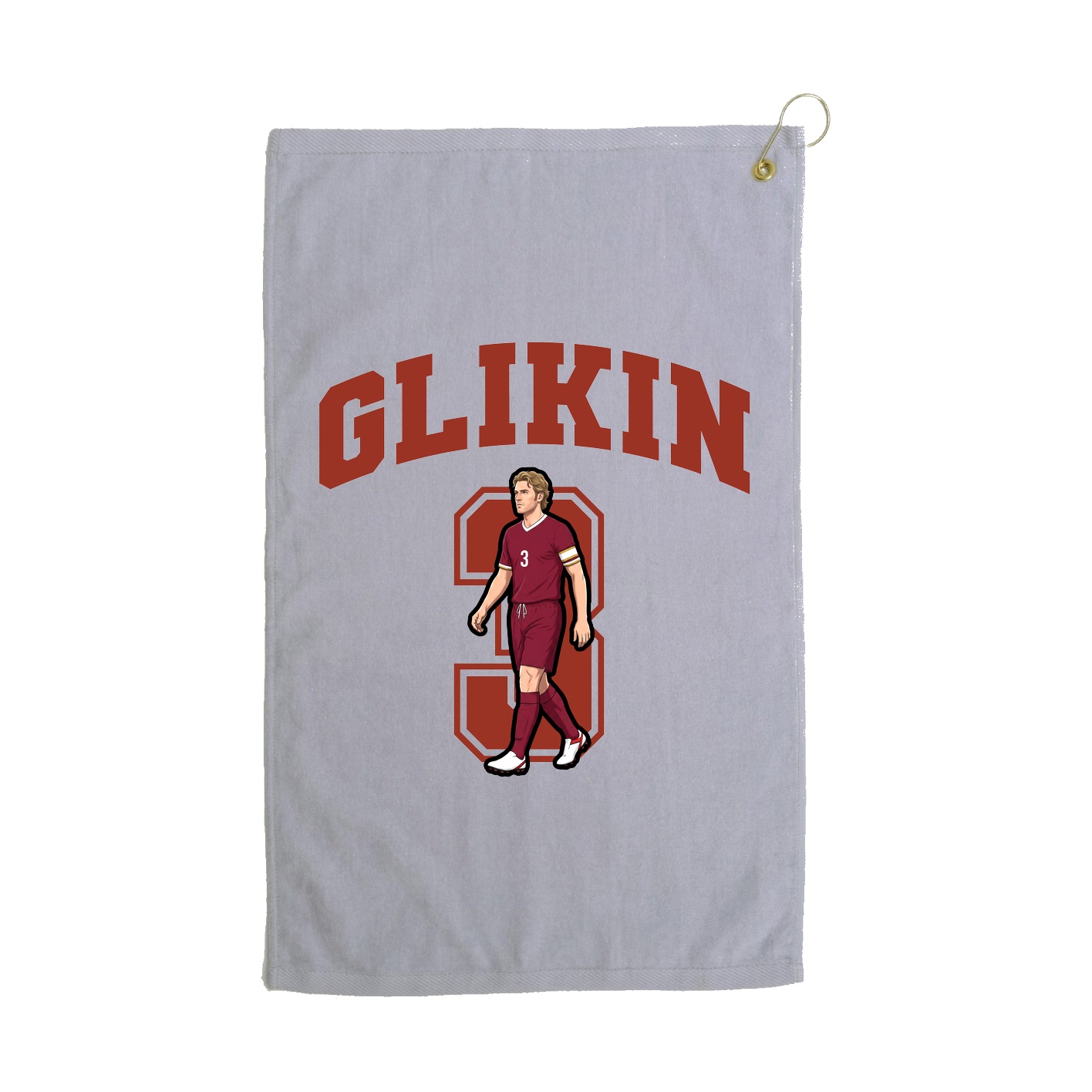 Golf Towel — Number in Grey