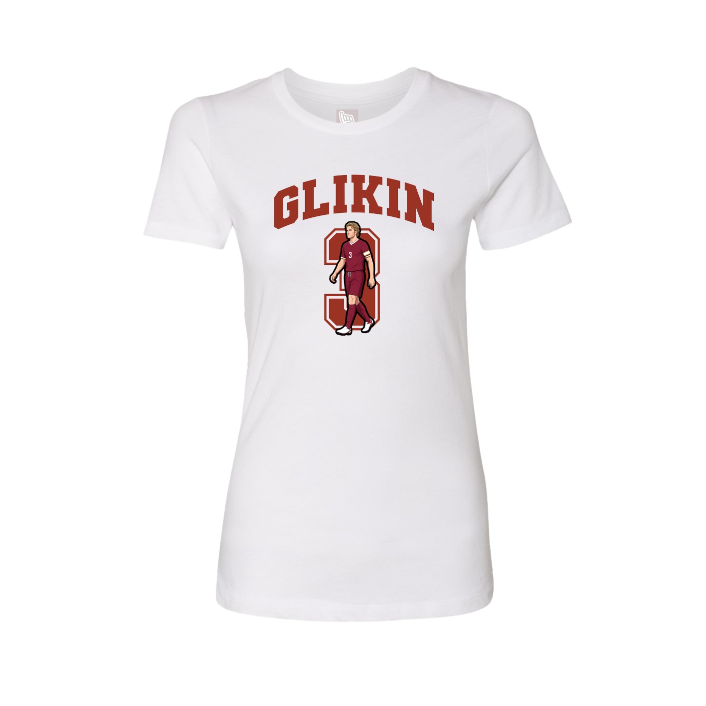 Fitted Women's Tee — Number in White