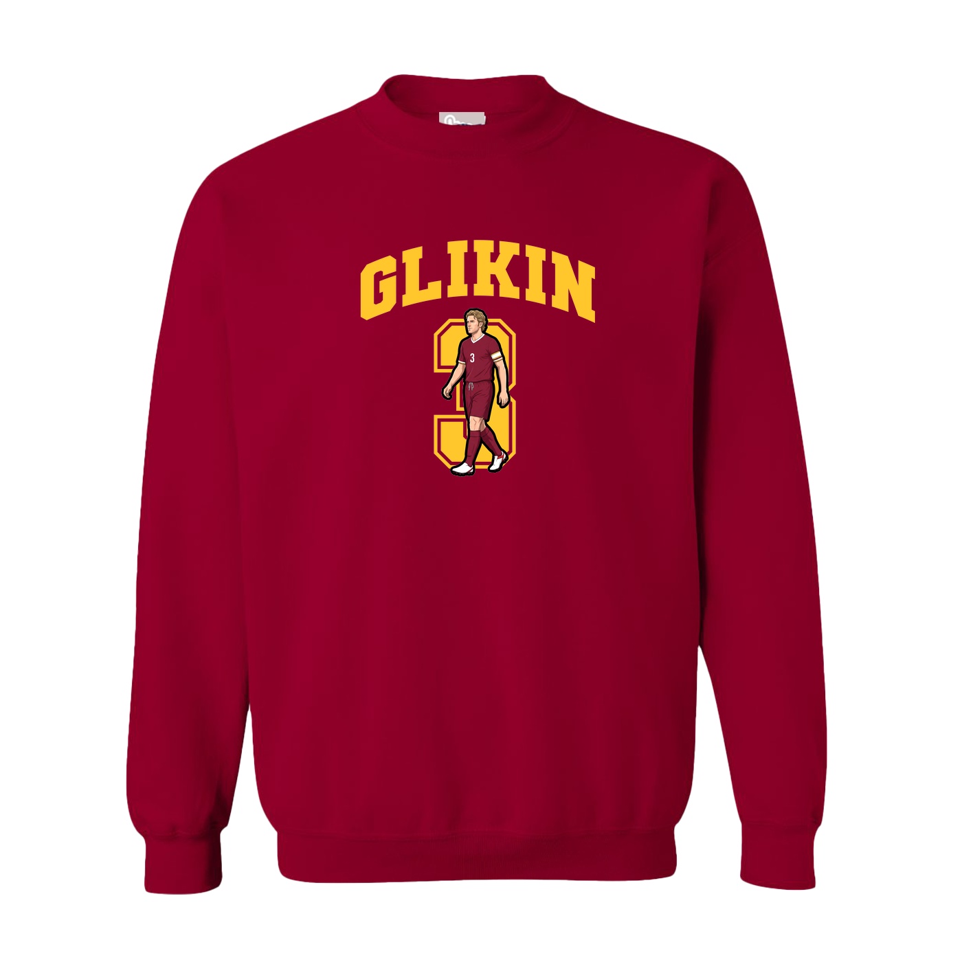 Fleece Crew — Number in Cardinal