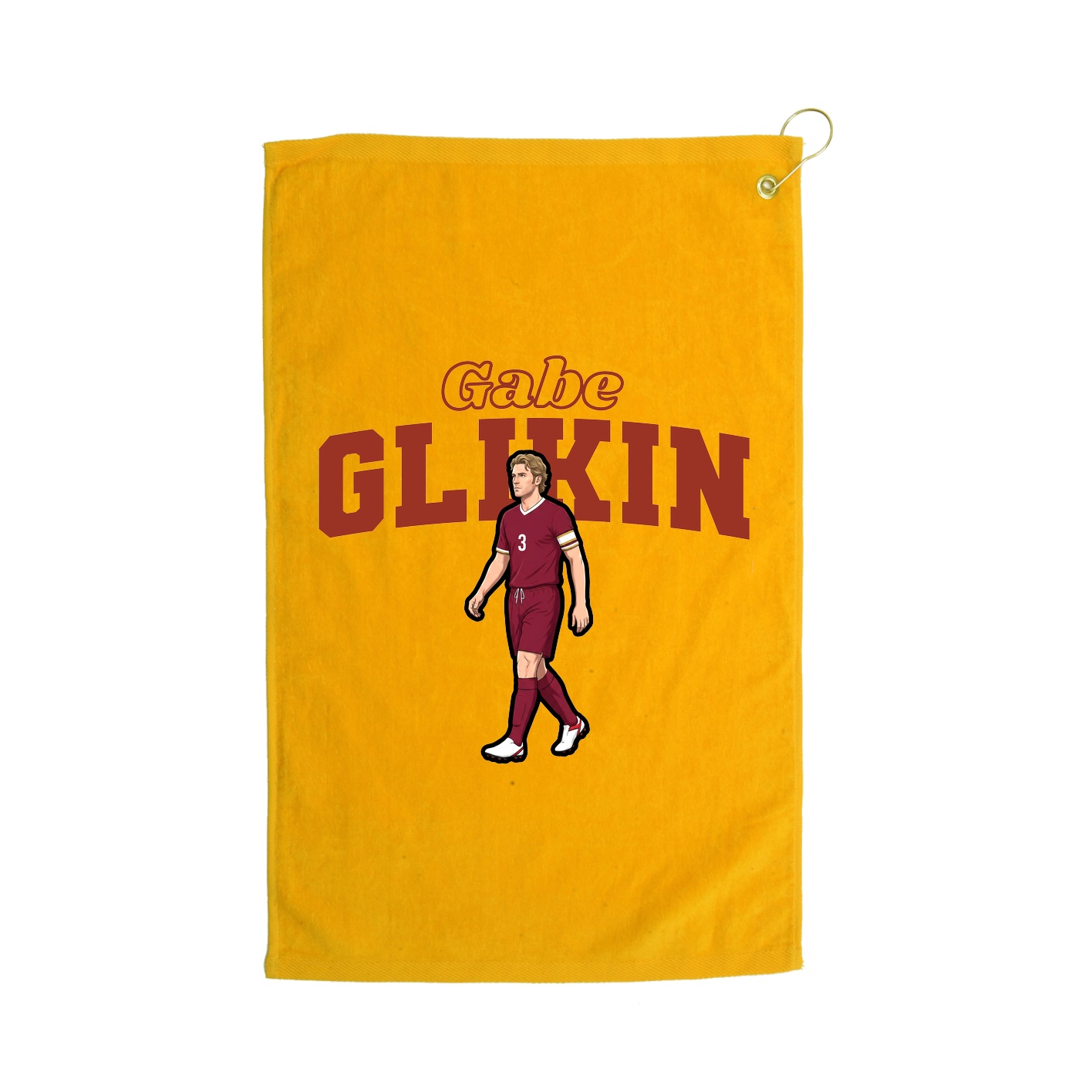 Golf Towel — Name Arch in Gold