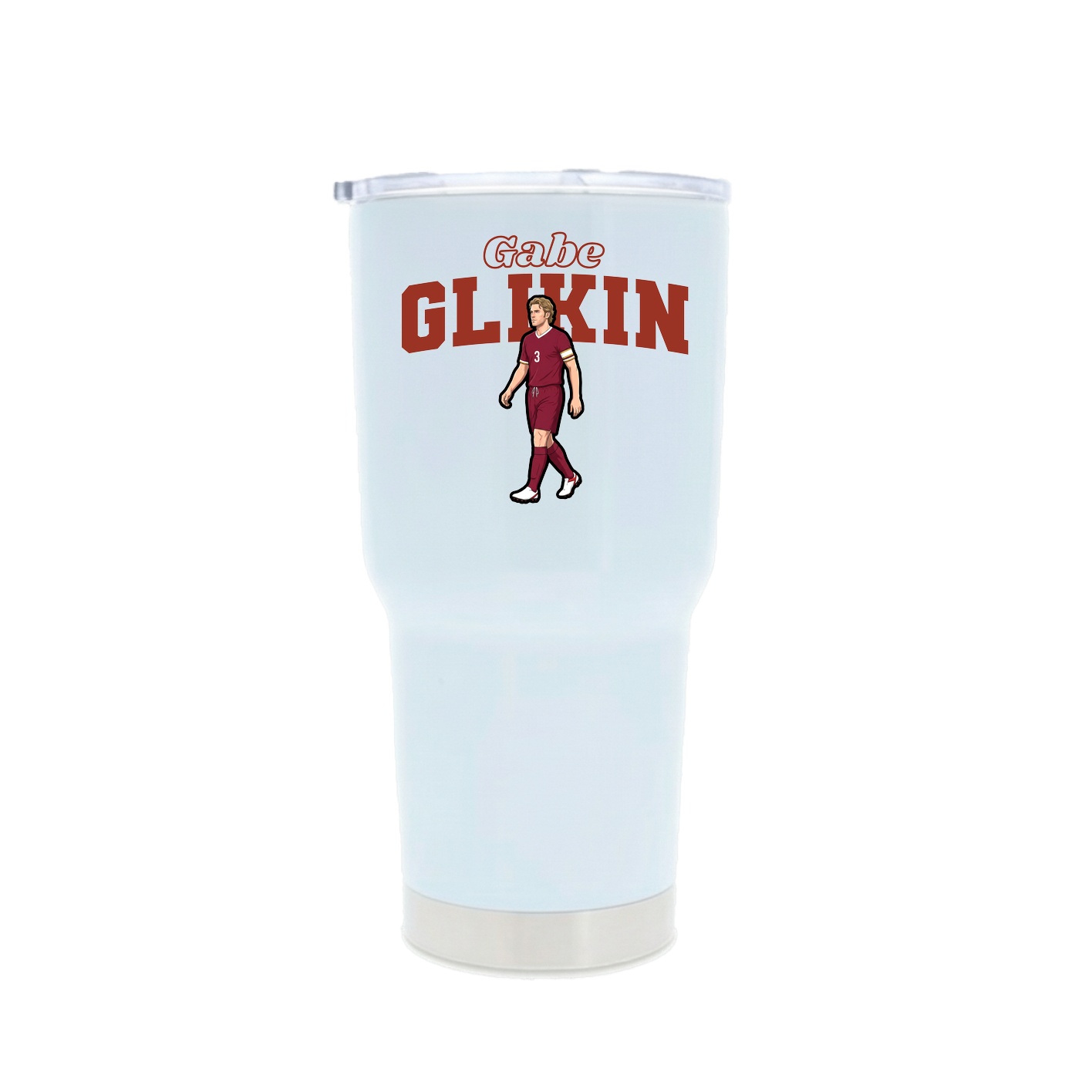 30oz Stainless Steel Tumbler — Name Arch in White