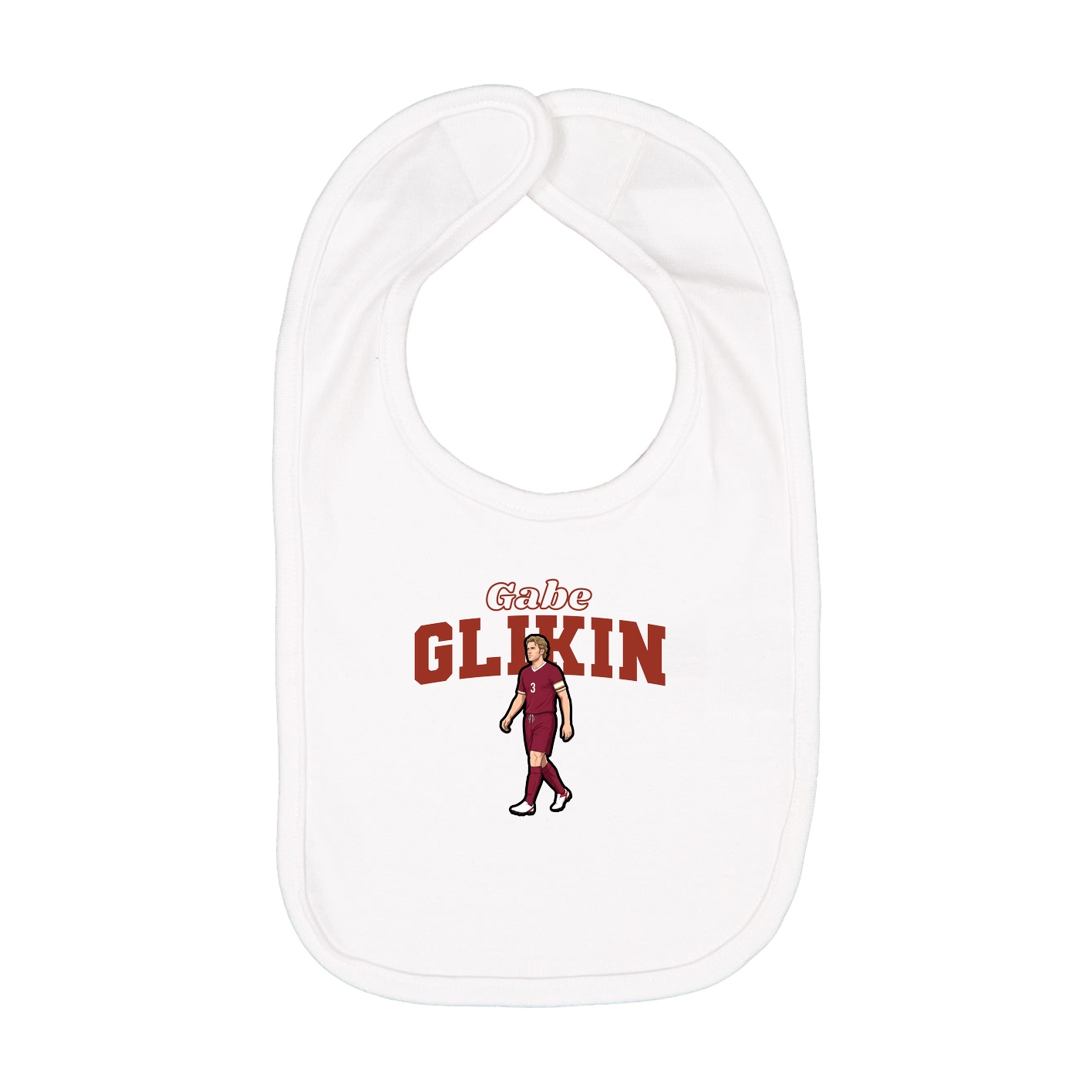 Infant Bib — Name Arch in White