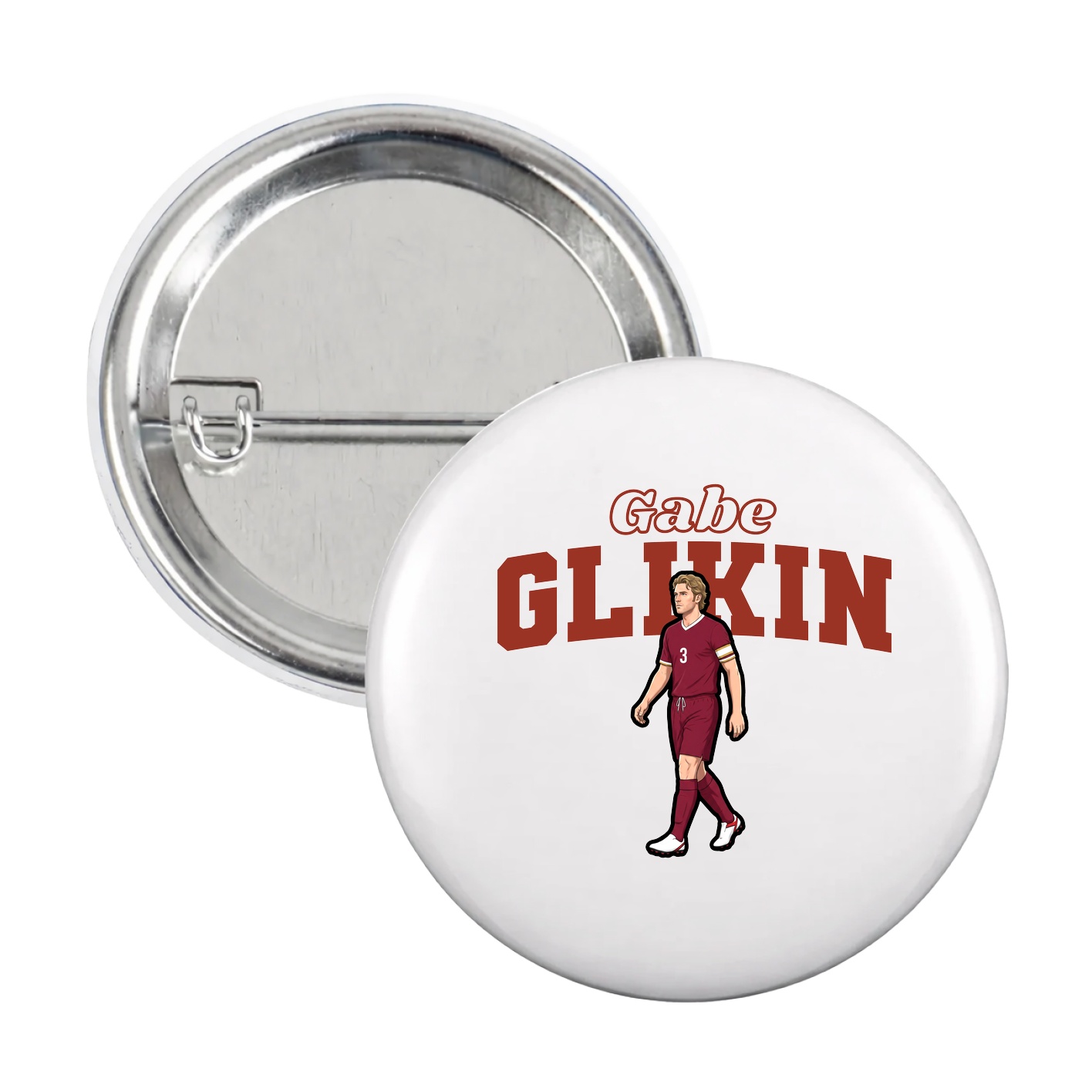 Game Day Button — Name Arch in White