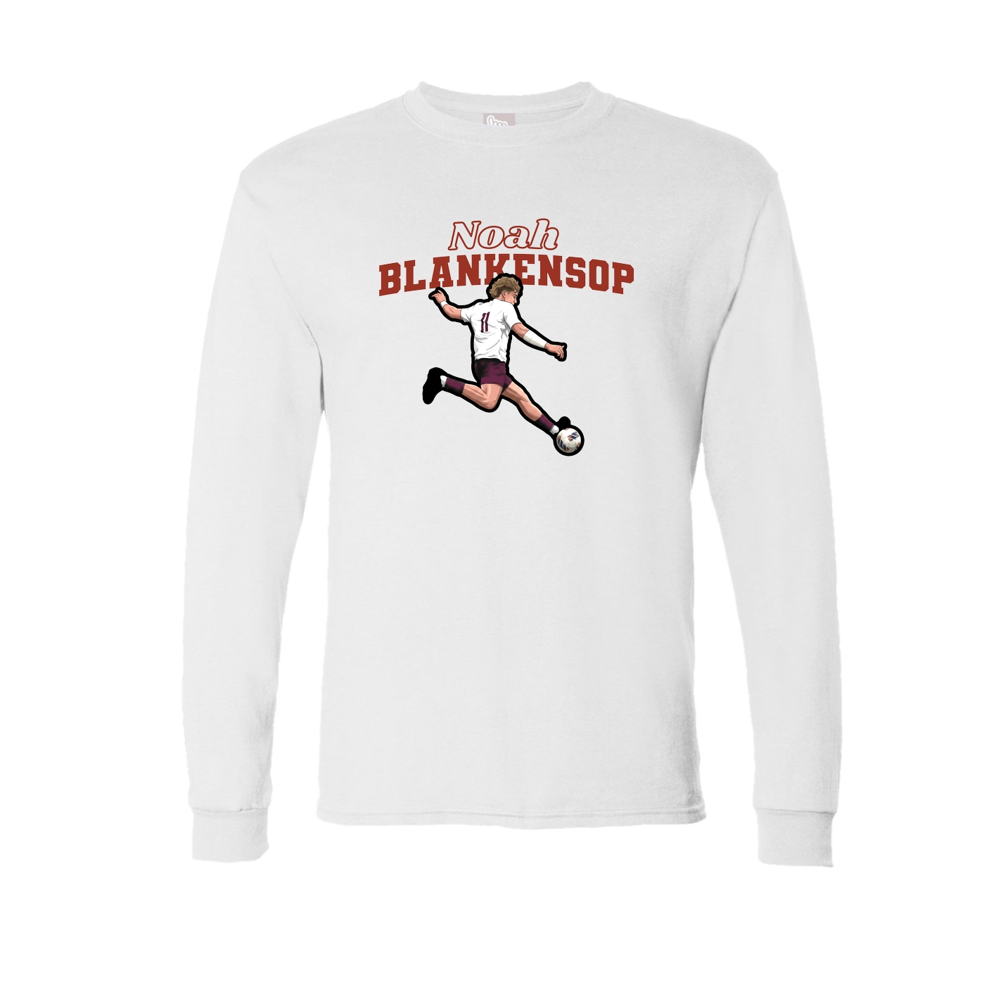 Long Sleeve Tee — Name Arch in White