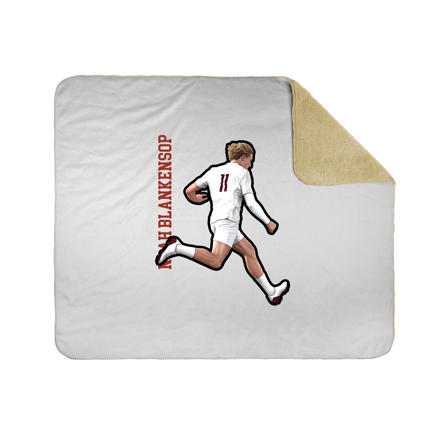 Throw Blanket — Name Vertical in White