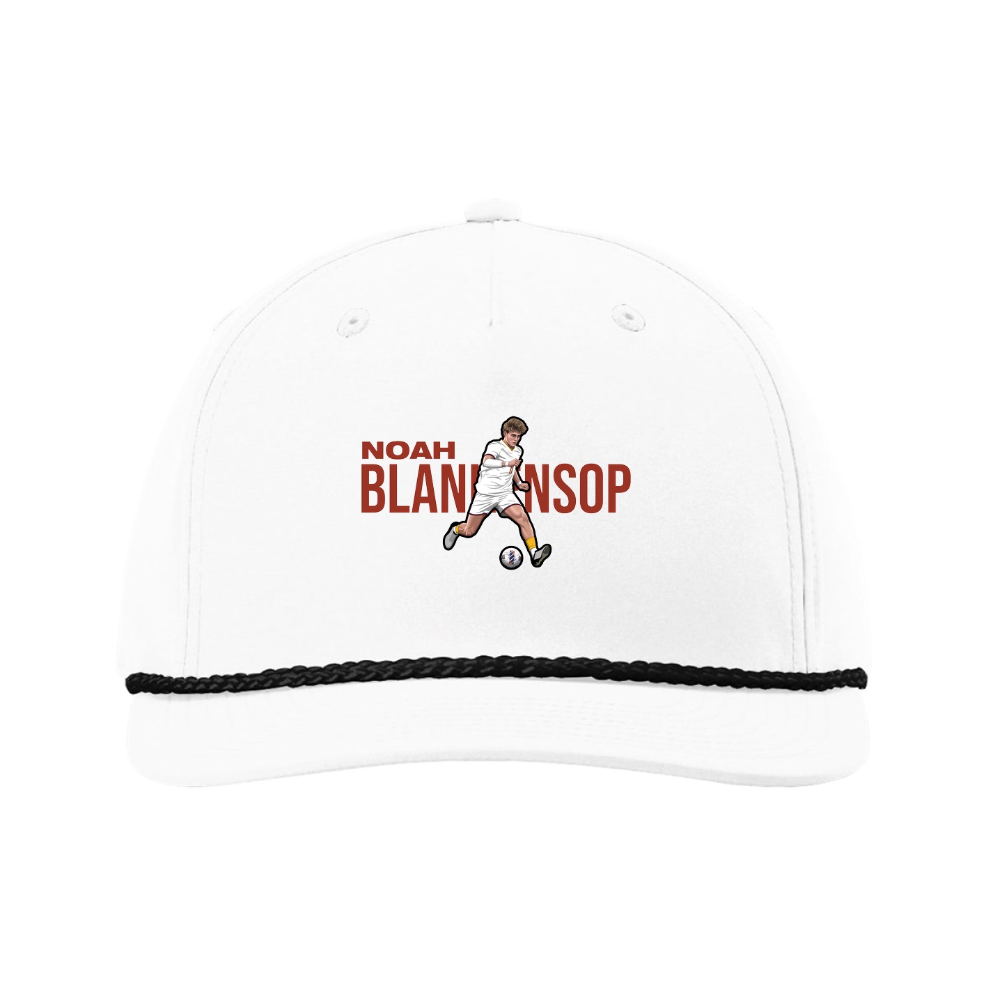 Five-Panel Classic Rope Cap — Player Name in White