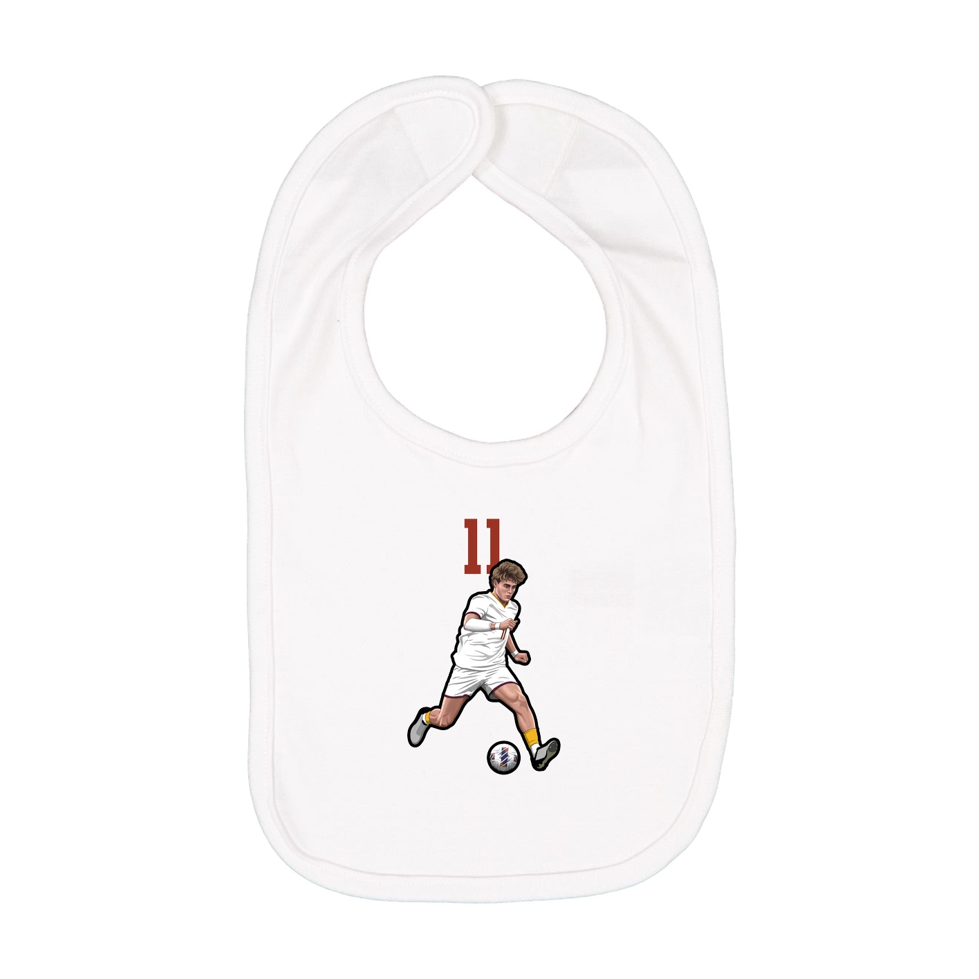 Infant Bib — Number Top in White