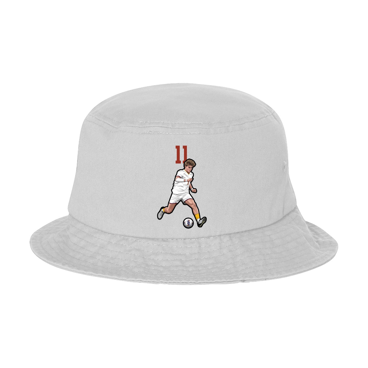 Bucket Cap — Number Top in White