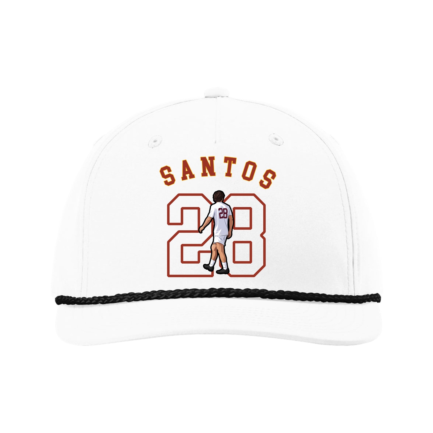 Five-Panel Classic Rope Cap — Shirsey Arch in White