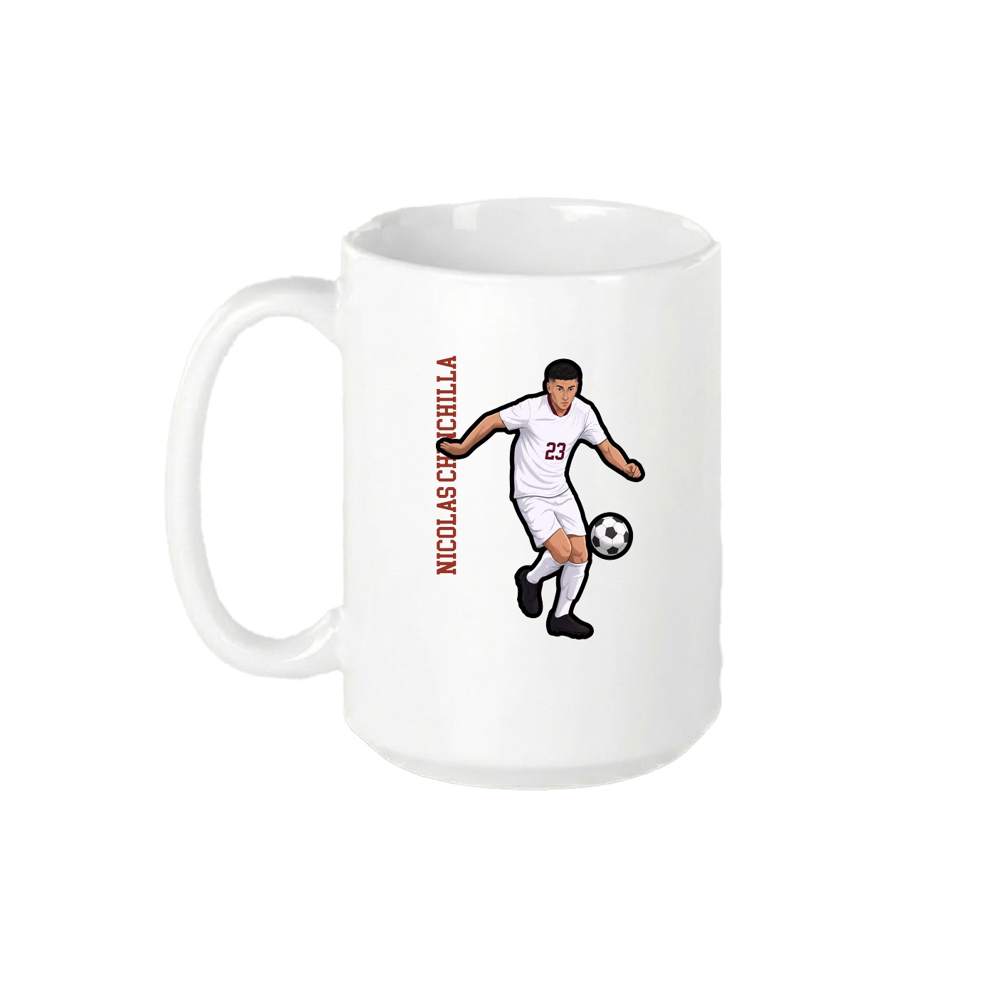 15oz Coffee Mug — Name Vertical in White