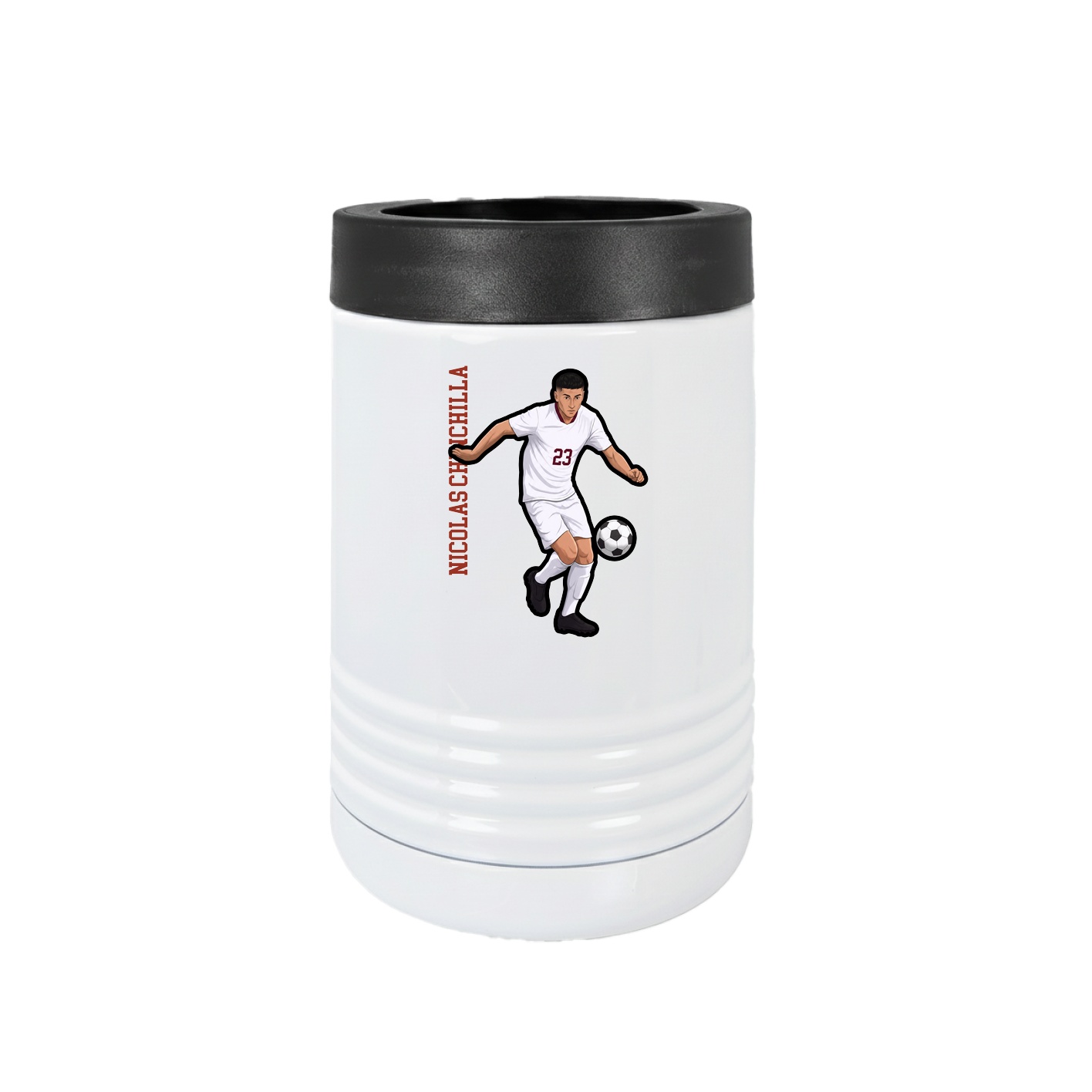 Beverage Holder — Name Vertical in White