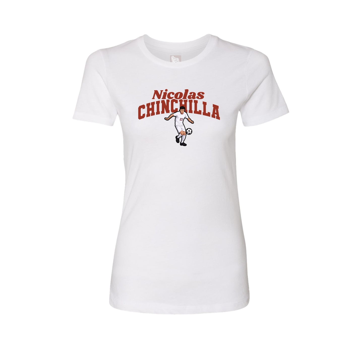 Fitted Women's Tee — Signature Arch in White