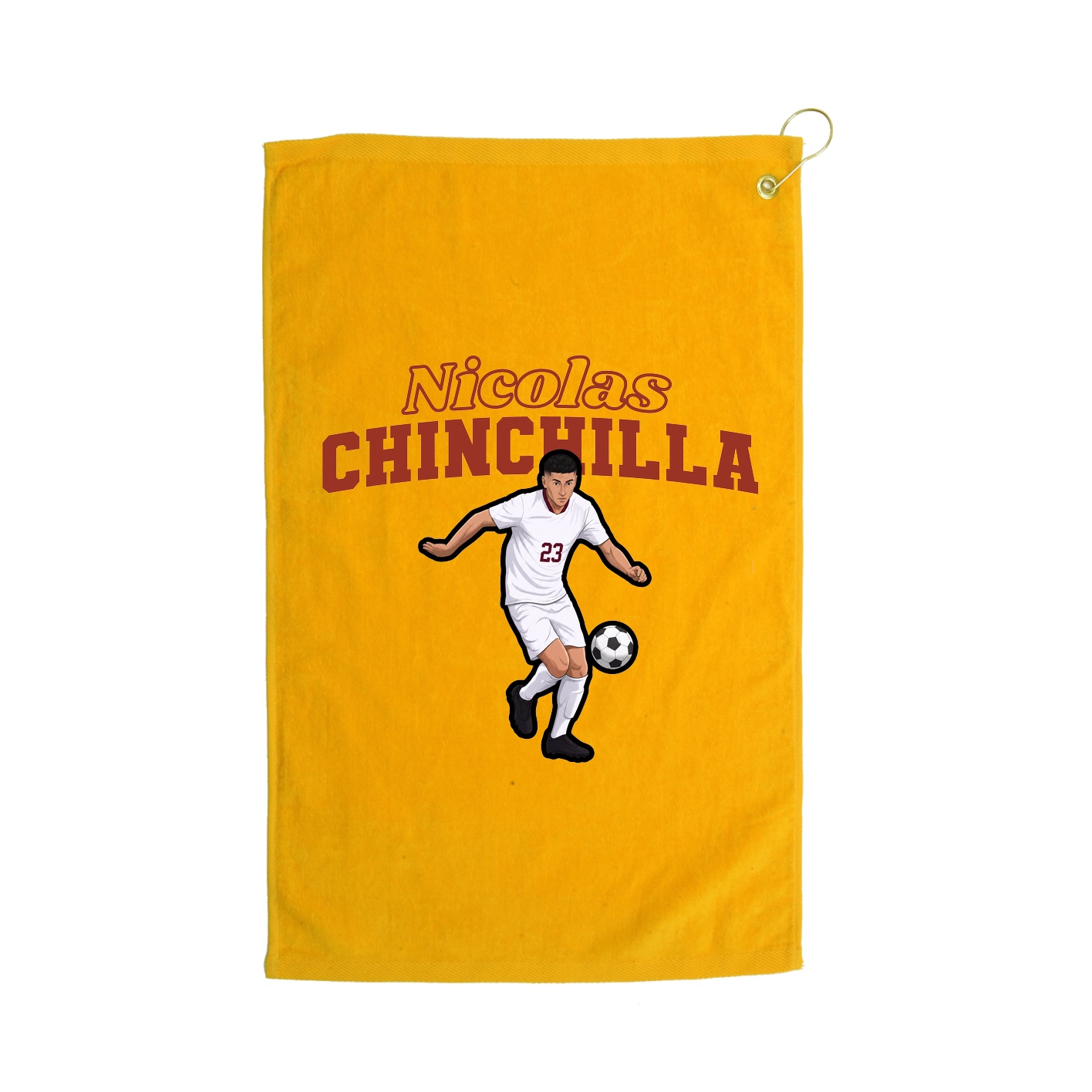 Golf Towel — Name Arch in Gold