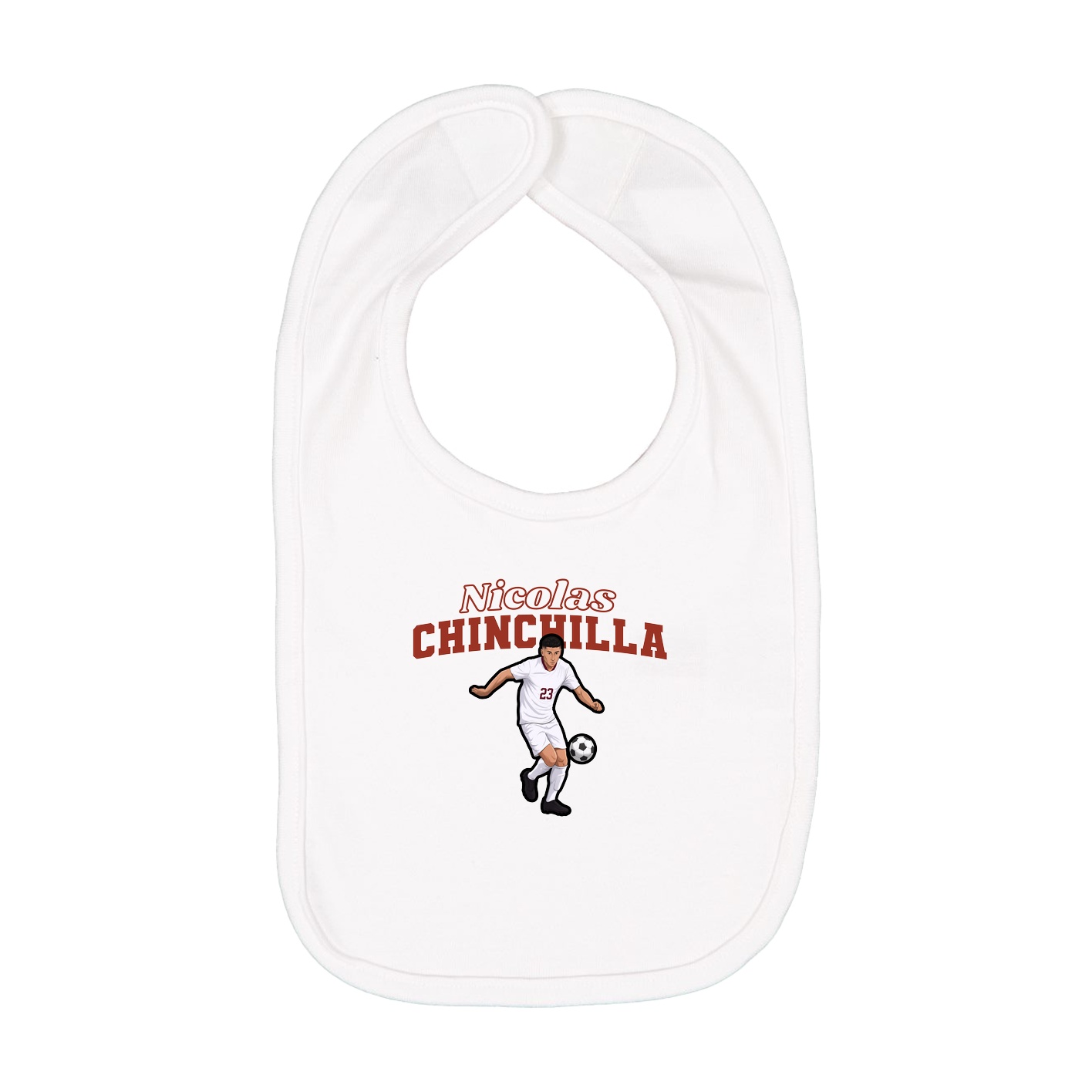 Infant Bib — Name Arch in White