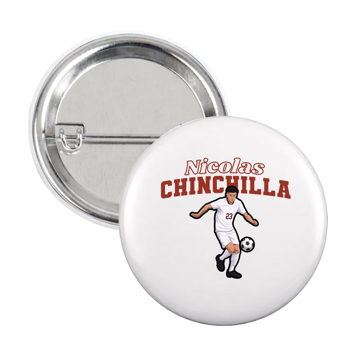 Game Day Button — Name Arch in White