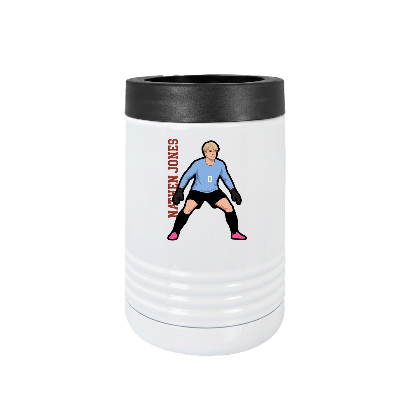 Beverage Holder — Name Vertical in White