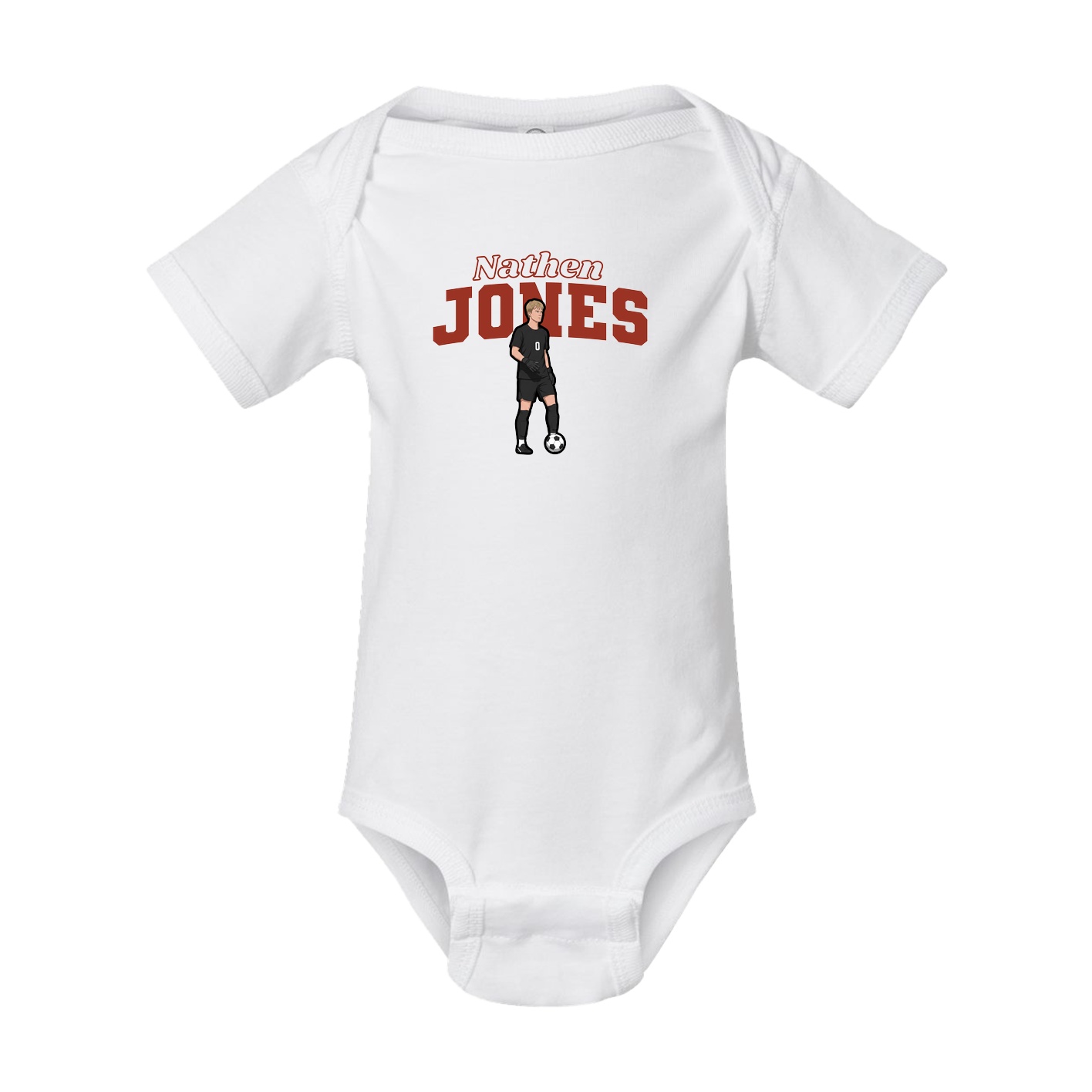 Baby Onesie — Name Arch in White