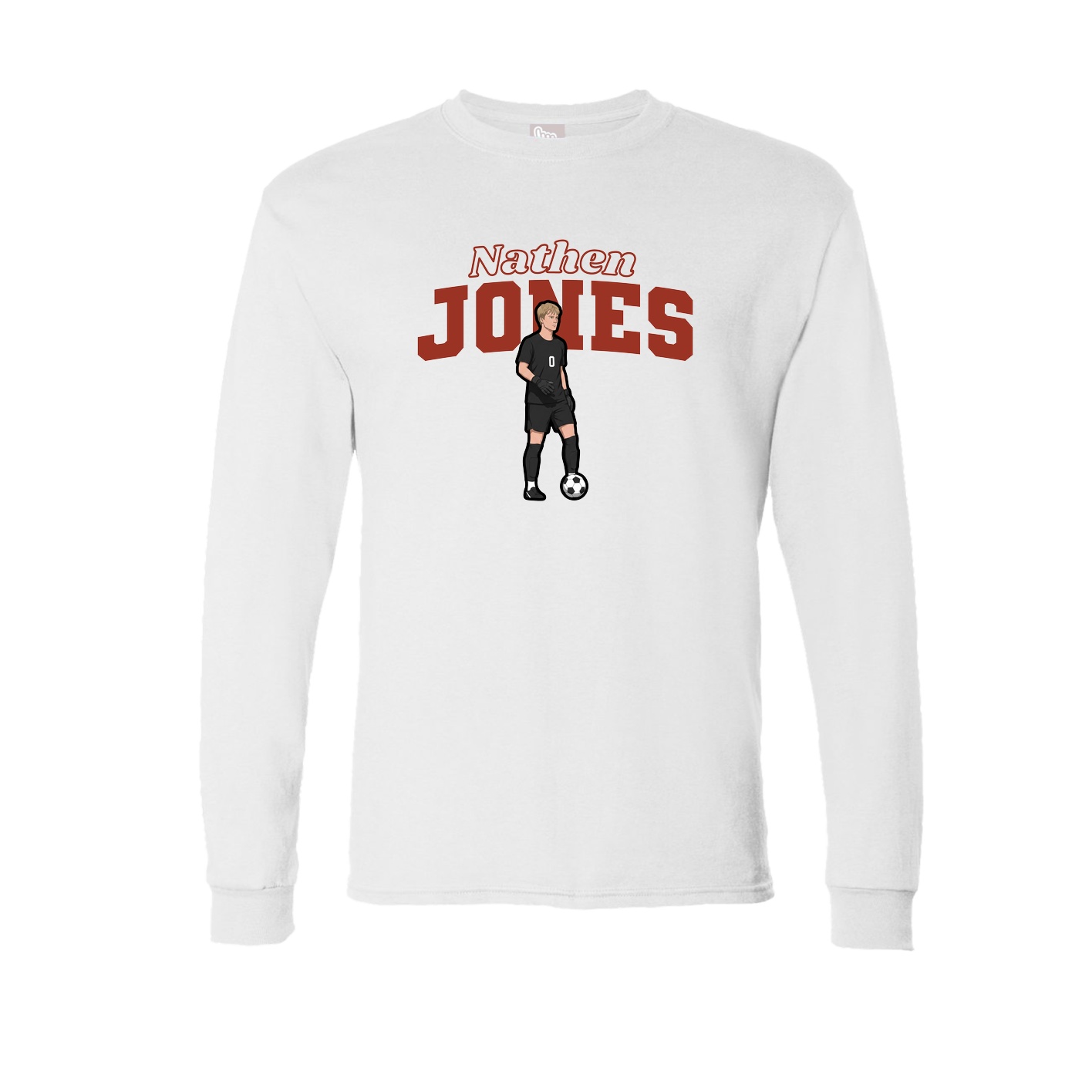 Long Sleeve Tee — Name Arch in White