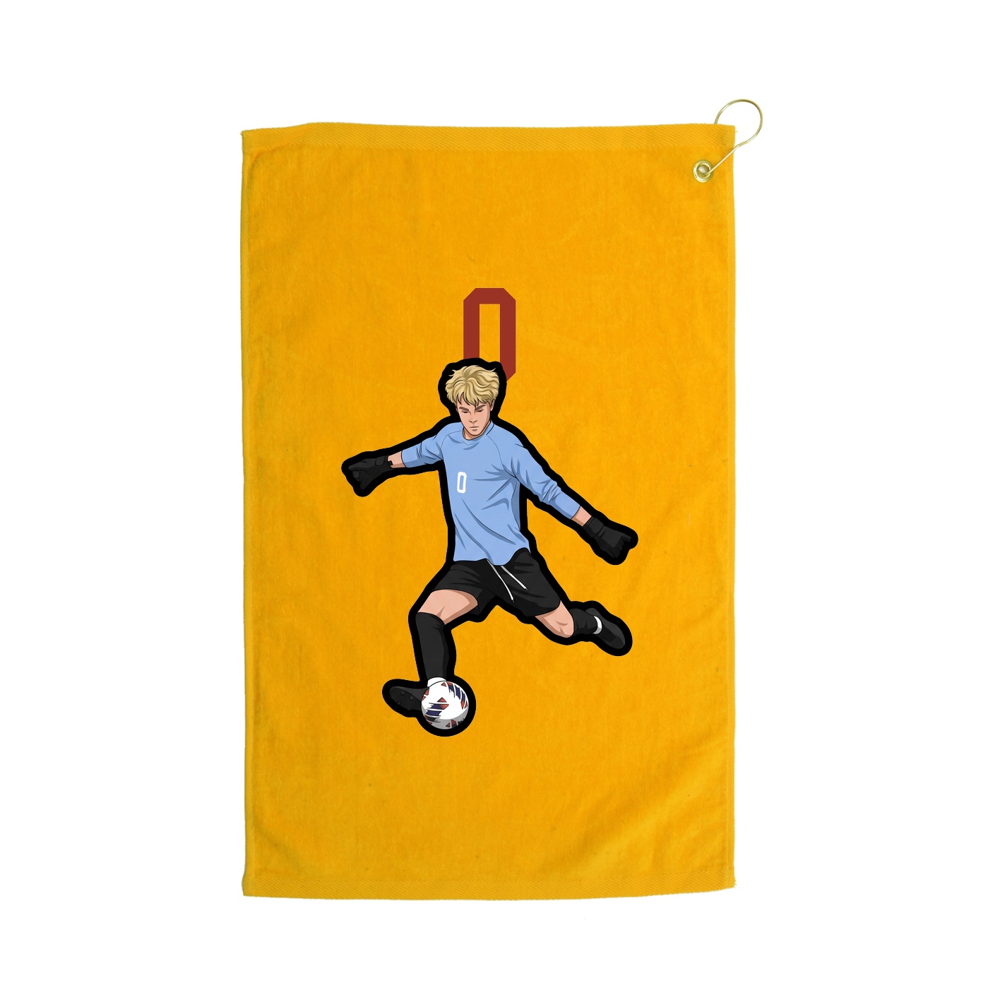Golf Towel — Number Top in Gold