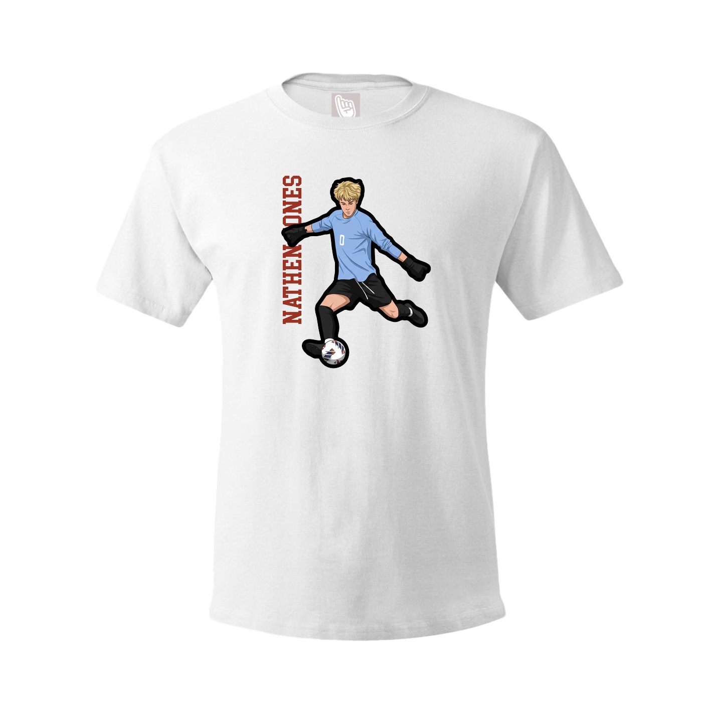 Youth Tee — Name Vertical in White